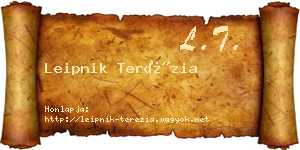Leipnik Terézia névjegykártya